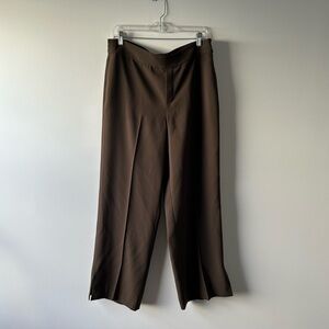 Theory chocolate brown wide leg pants